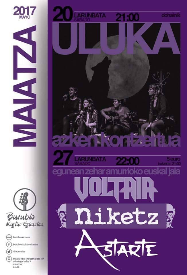 Amurrioko Euskal Jai egunean, larunbatean, joko du Voltaiak