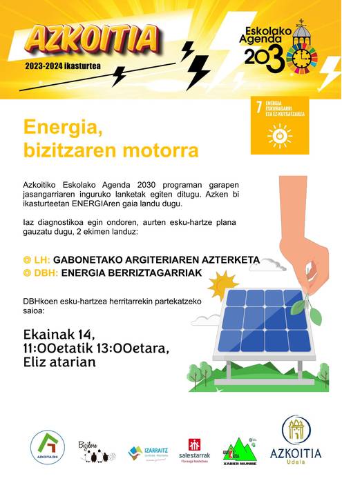 Eskolako Agenda 2030 programa herritarrekin partekatzeko saioa