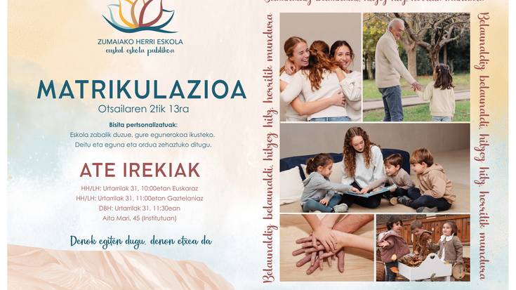 Matrikulazioa Zumaiako Herri Eskolan