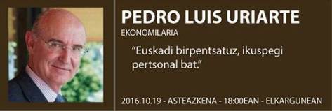 Pedro Luis Uriartek hitzaldia emango du gaur, Elkargunean