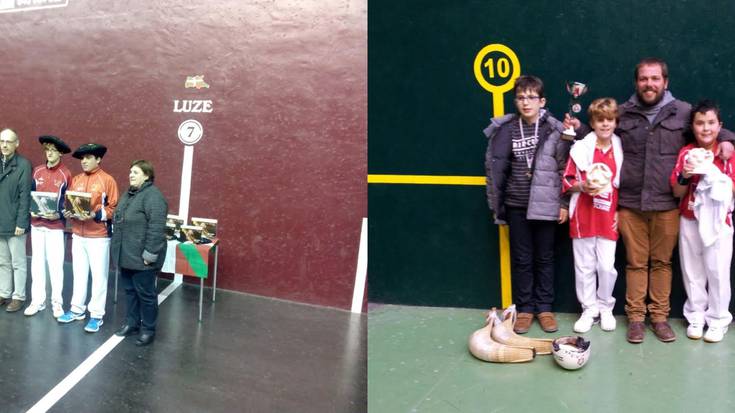 Zumaiako pilotari gazteek txapelak irabazi dituzte asteburu honetan, Mutrikun eta Miarritzen