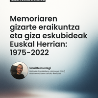 Hitzaldia: 'Memoriaren gizarte eraikuntza eta giza eskubideak Euskal Herrian: 1975-2022'