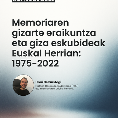 Hitzaldia: 'Memoriaren gizarte eraikuntza eta giza eskubideak Euskal Herrian: 1975-2022'