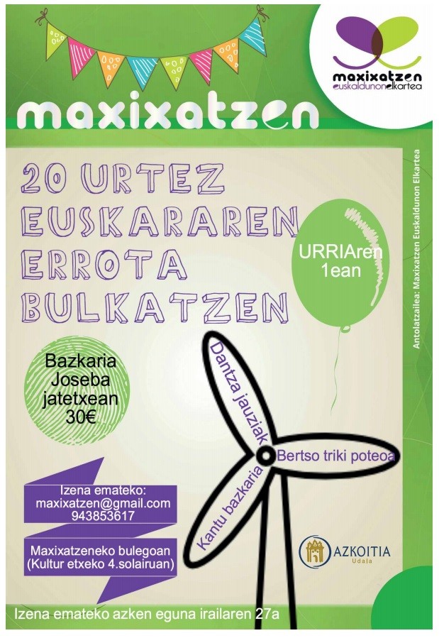 Maxixatzenen 20. urteurren jaia, urriaren 1ean
