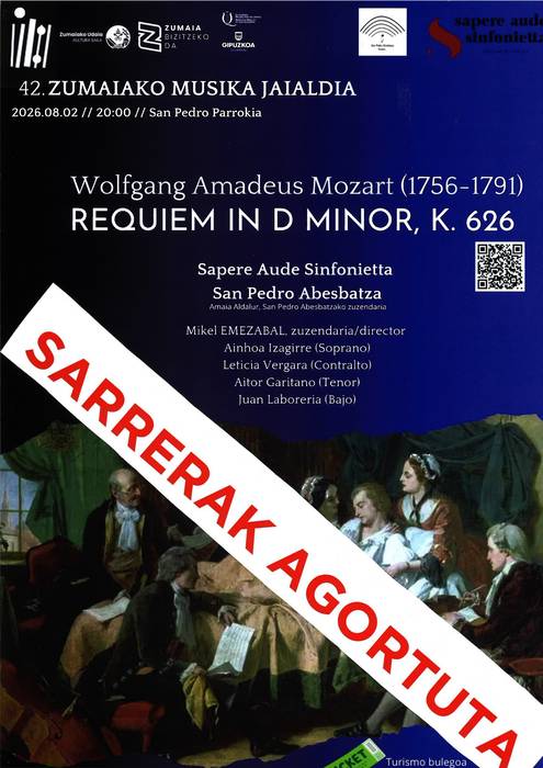 42. Zumaiako Musika Jaialdia: San Pedro Abesbatza eta Sapere Aude Sinfonietta