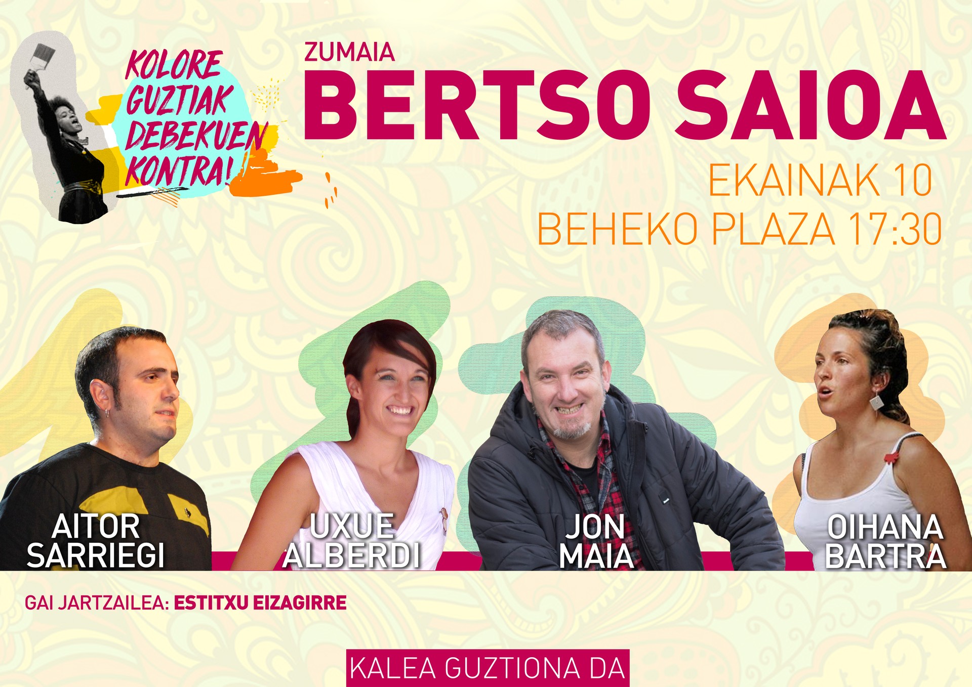 Larunbatean bertso saioa Beheko Plazan
