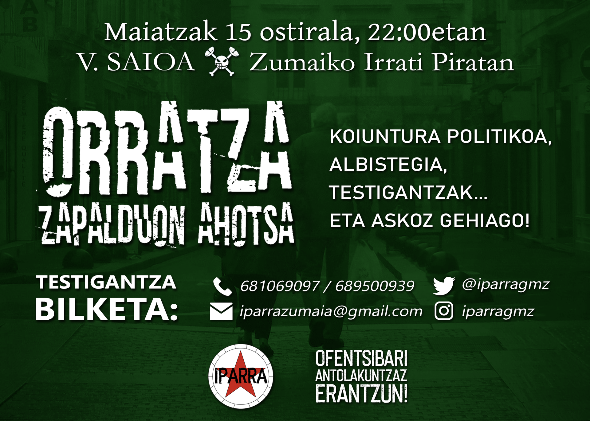 'Orratza, Zapalduon Ahotsa' programaren bosgarren saioa: Espetxea eta preso politikoen egoera COVID-19 garaietan