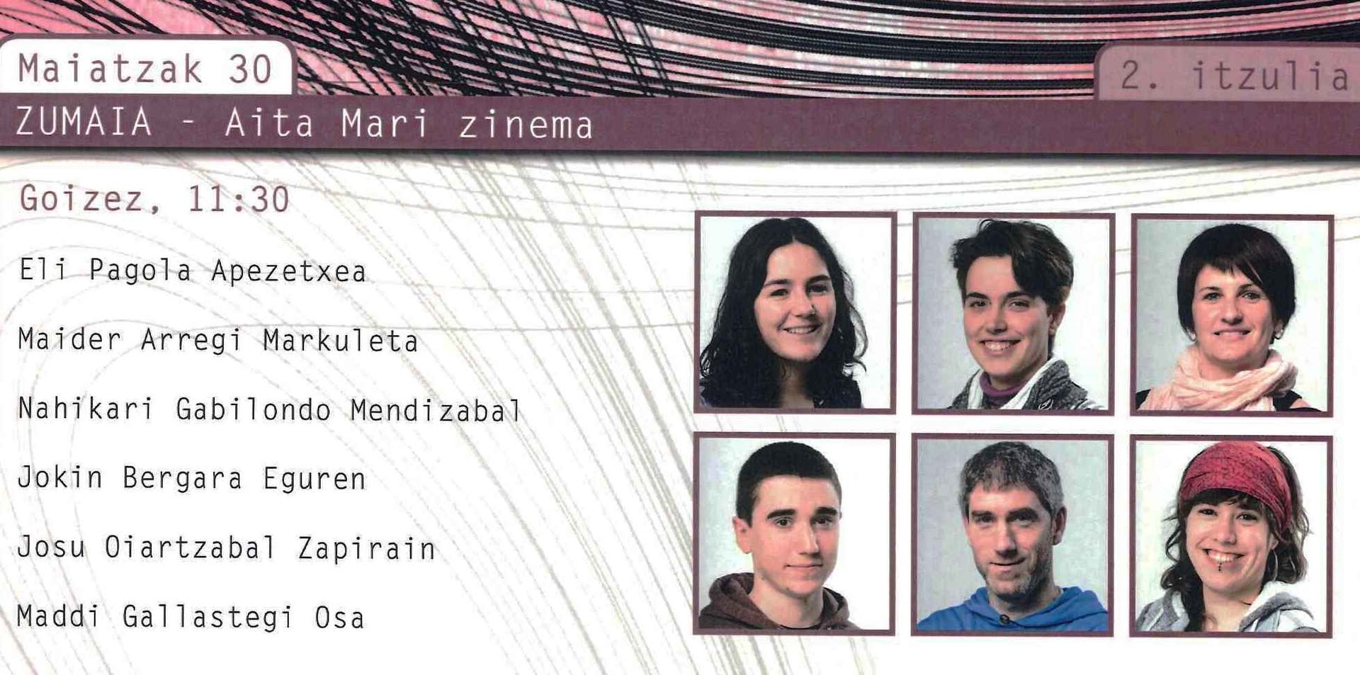 Maiatzak 30, goizeko saioa.