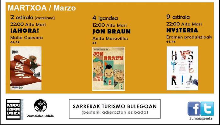 Martxoko antzerki saioetarako sarrerak salgai daude dagoeneko