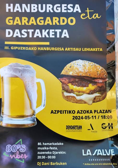 Hanburgesa eta garagardo dastaketa