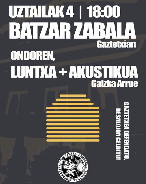 Gaztetxearen batzar irekia eta kontzertua