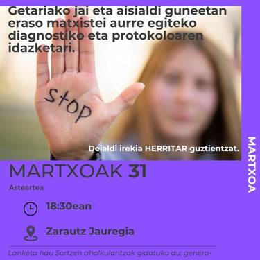 Saio irekia: eraso matxisten aurkako diagnostikoaren eta protokoloaren lanketa