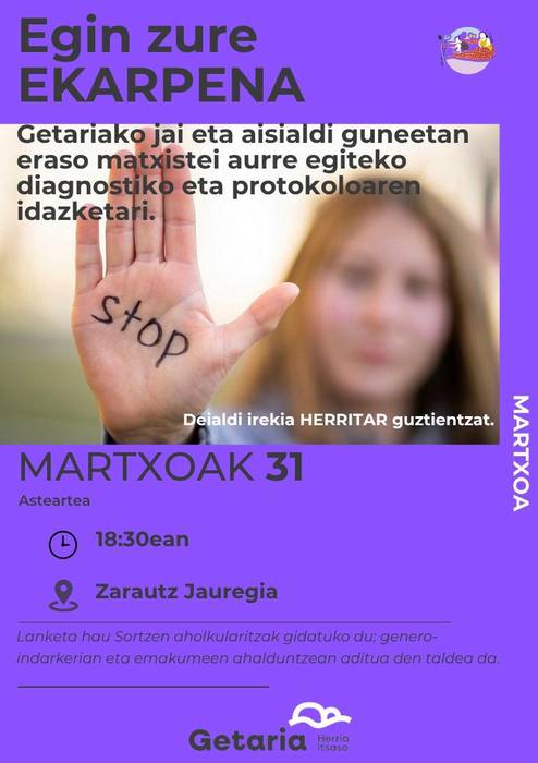 Saio irekia: eraso matxisten aurkako diagnostikoaren eta protokoloaren lanketa