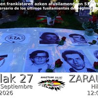 Ekitaldia: Erregimen frankisten azken fusilamenduaren 51. urteurrena
