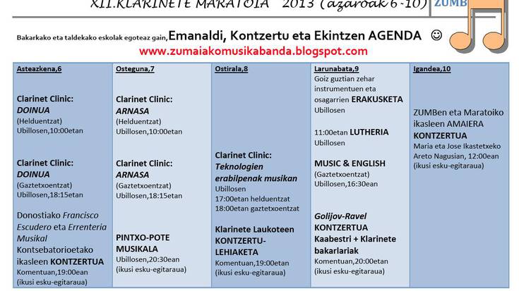 Hasi da da XII. Klarinete Maratoia