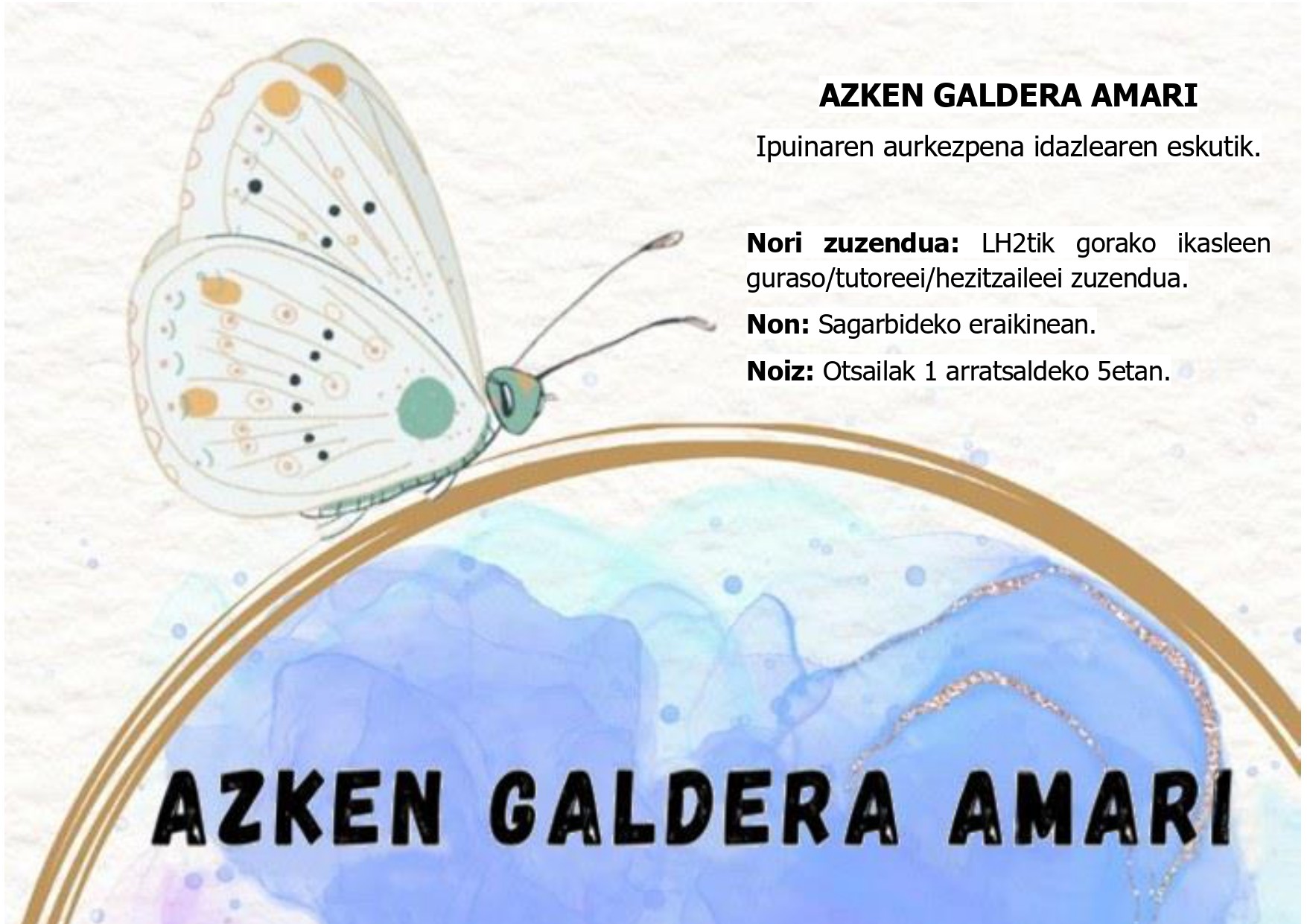 "Azken galdera amari" ipuinaren aurkezpena
