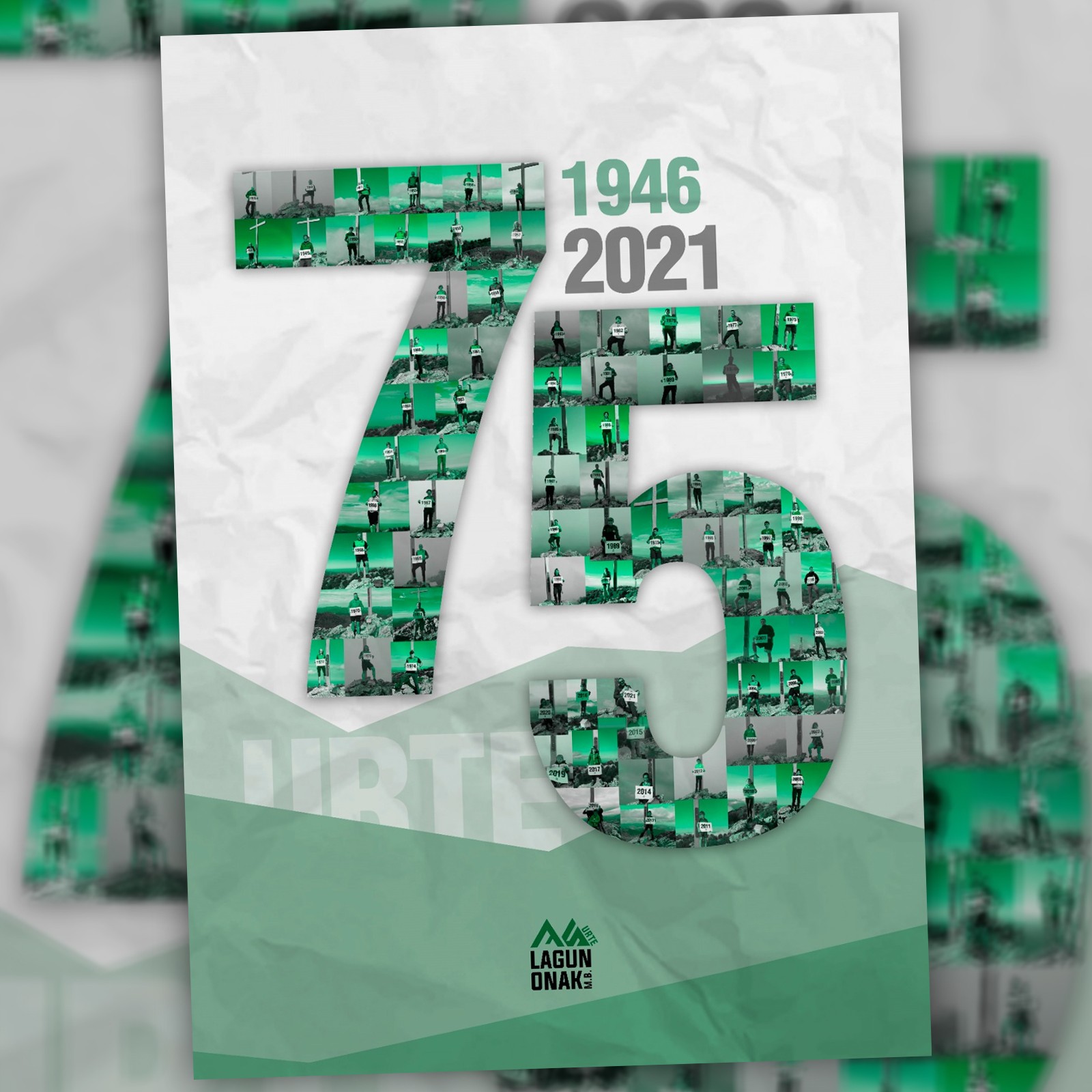 75. urtemugako posterra, eginda
