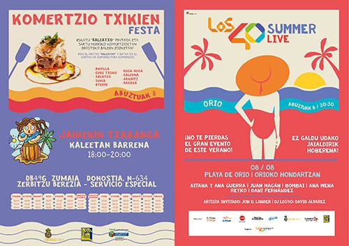 Jende dezente espero da gaur Orion, Komertzio txikien festa eta 'Los 40 Summer Live' jaialdia direla eta