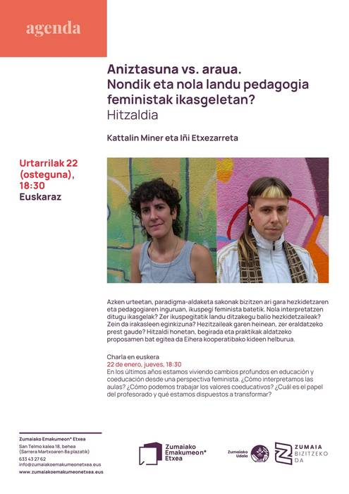 Hitzaldia: 'Aniztasuna vs. araua. Nondik eta nola landu pedagogia feministak ikasgeletan'