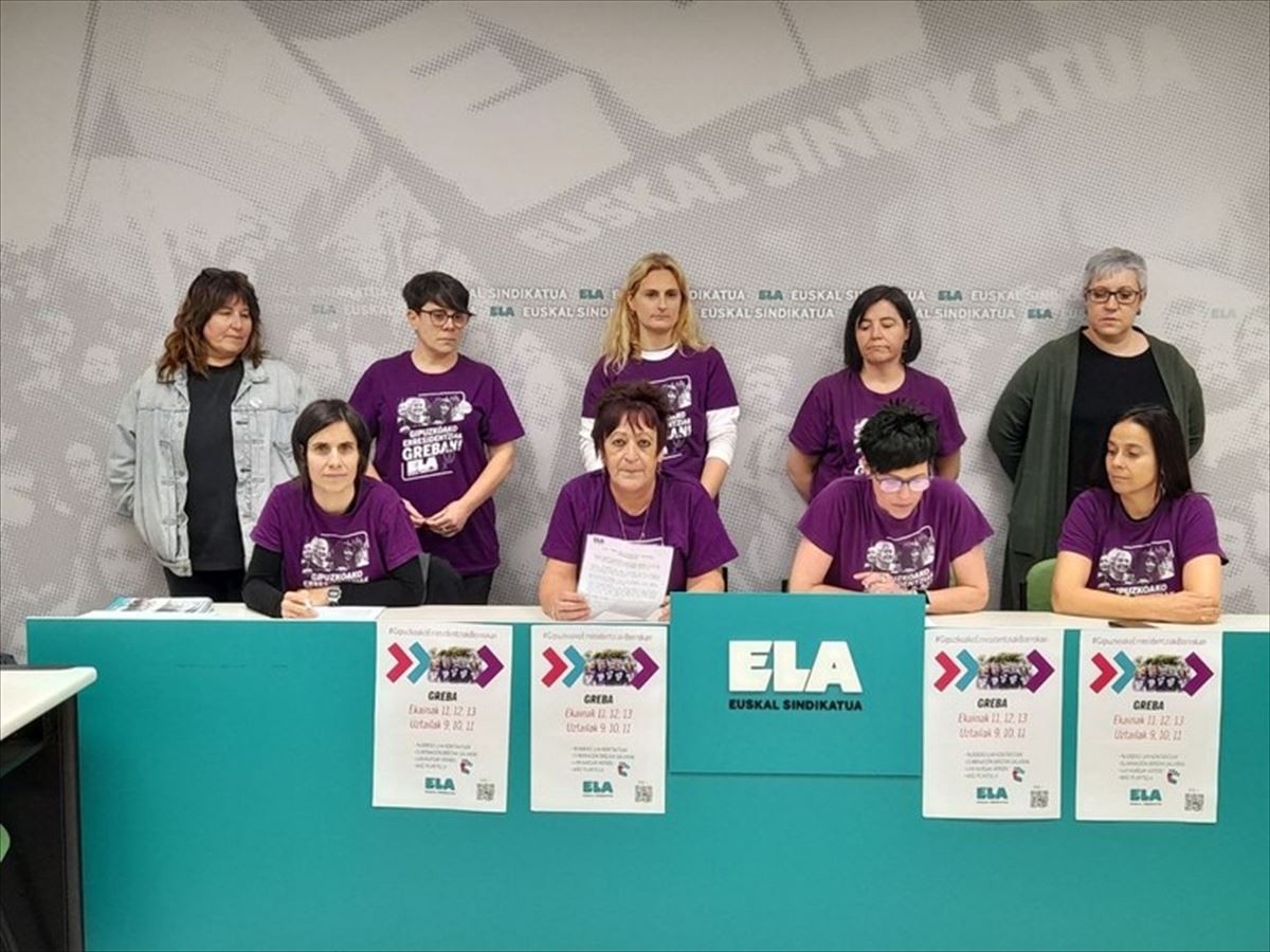 Sei greba egun deitu ditu ELAk Gipuzkoako adinekoen egoitzetan