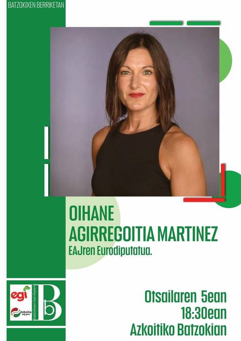 Solasaldia: Oihane Agirregoitia EAJren eurodiputatua