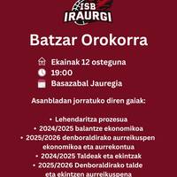 Batzarra: Iraurgi Saskibaloiaren urteko batzar orokorra