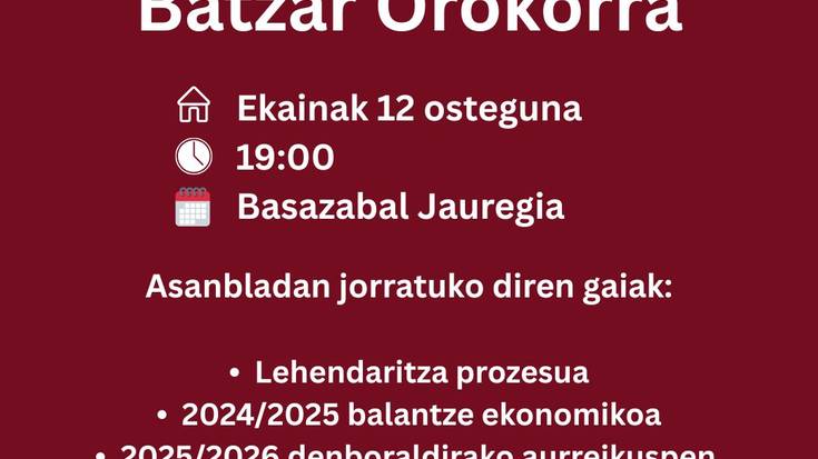 Batzarra: Iraurgi Saskibaloiaren urteko batzar orokorra