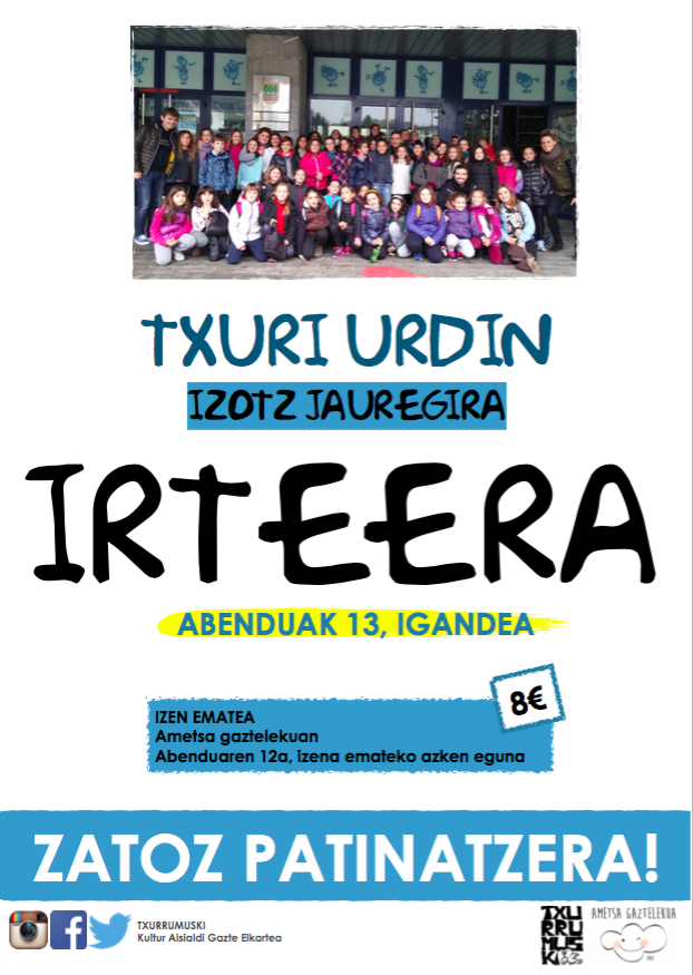 GAZTELEKUA. Txuri-Urdin Izotz Jauregira irteera LH