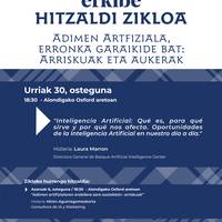 Erkiberen hitzaldi zikloa: 'Inteligencia Artificial: qué es, para qué sirve y por qué nos afecta. Oportunidades de la Inteligencia Artificial en nuestro día a día'