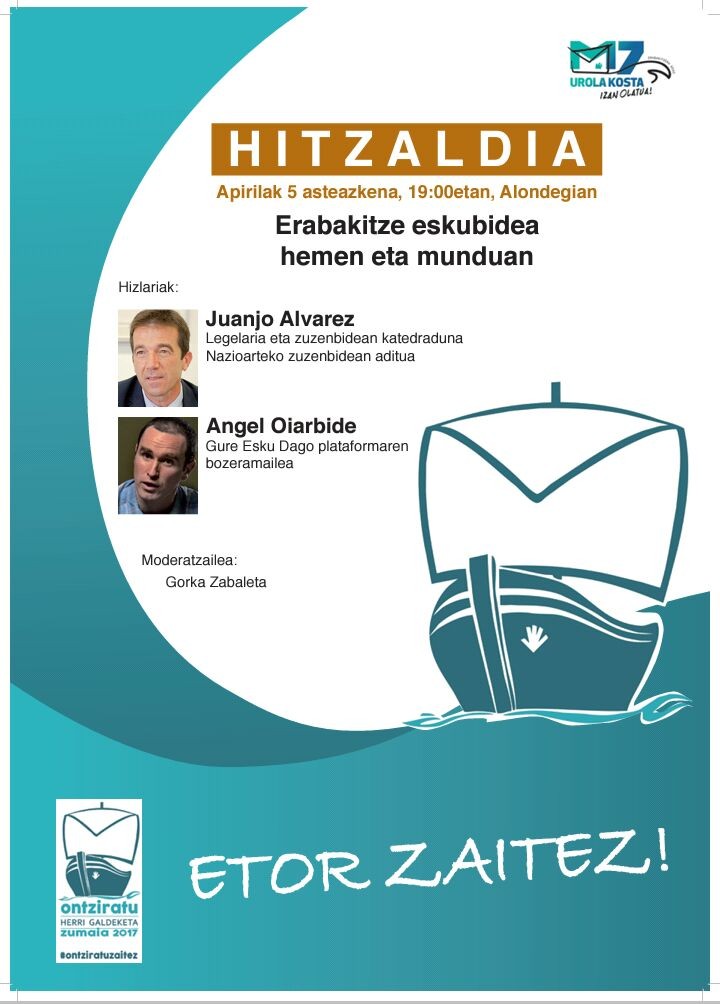 "Erabakitze eskubidea hemen eta munduan" hitzaldia asteazkenean