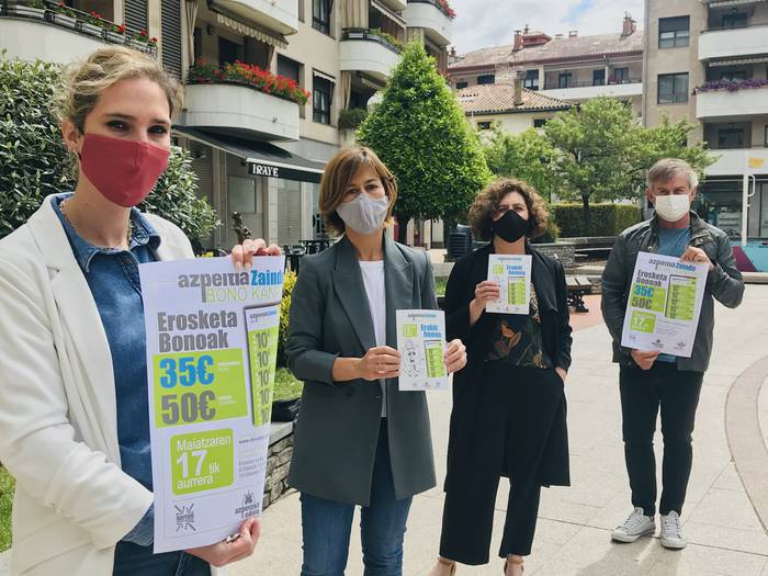 Azpeitiko Udalak eta Bertan merkatari elkarteak 2.000 erosketa bonu jarriko dituzte salgai tokiko saltokiak babesteko asmoz