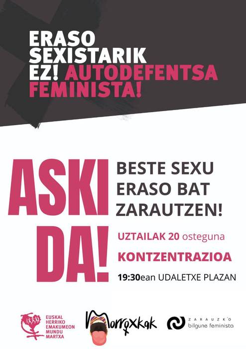 Zarauzko sexu erasoa salatzeko elkarretaratzea