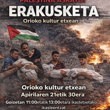 Erakusketa: 'Genozidioa gelditu! Palestina askatu!'