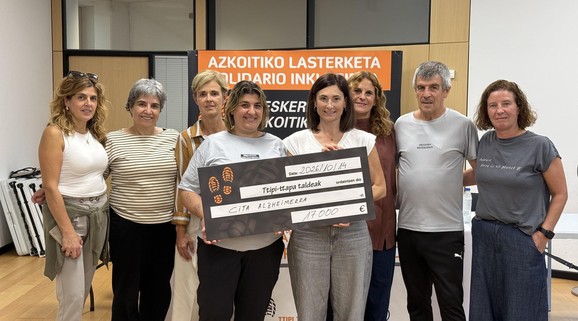 17.000 euro bideratuko ditu Ttipi-Ttapa taldeak alzheimerraren ikerketara