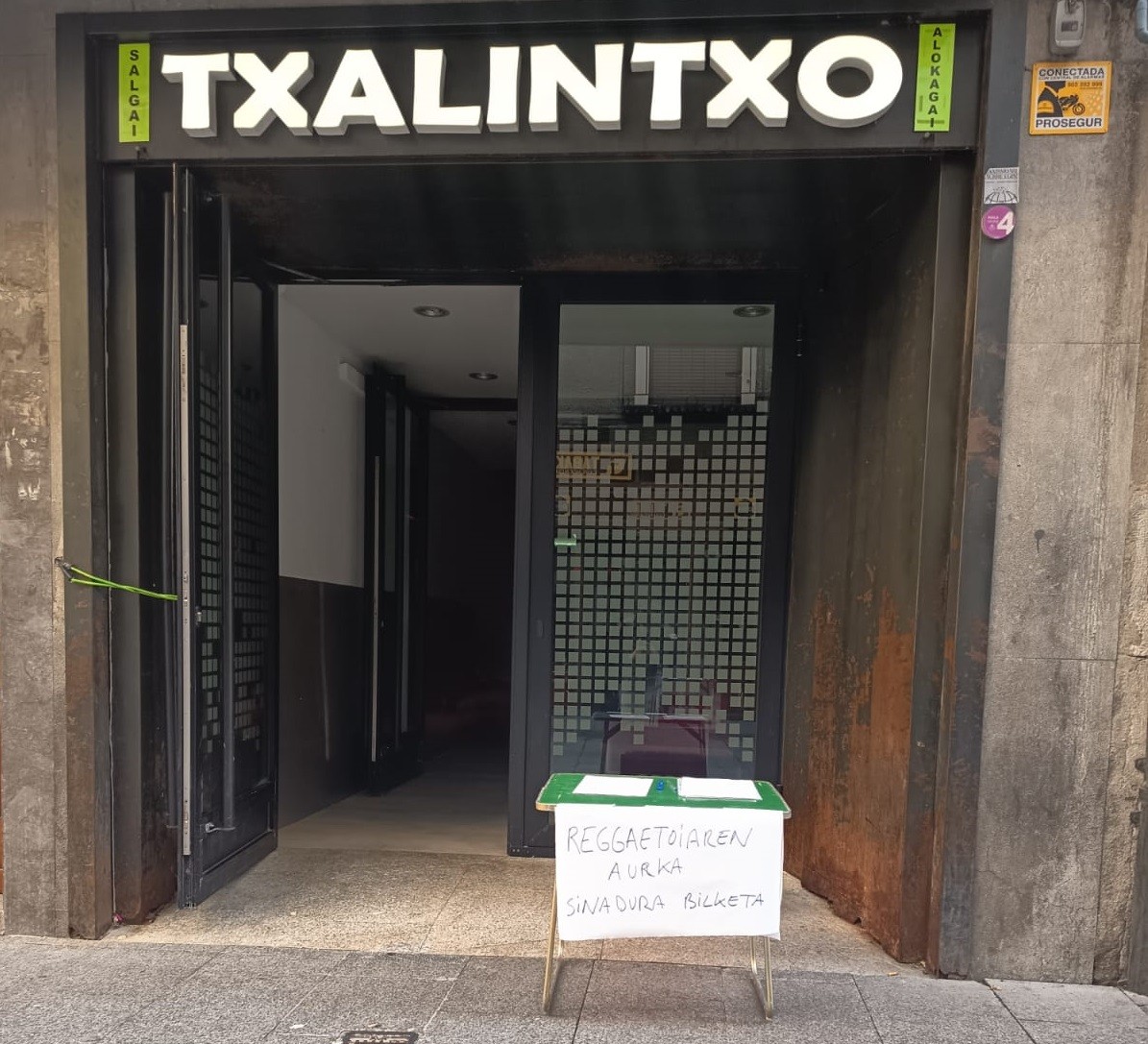 Reggaetoiak sustatzen duen "gizarte eredua gaitzesteko", sinadura bilketa du martxan Txalintxo tabernak