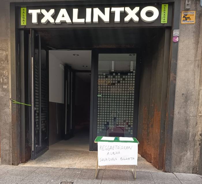 Reggaetoiak sustatzen duen "gizarte eredua gaitzesteko", sinadura bilketa du martxan Txalintxo tabernak