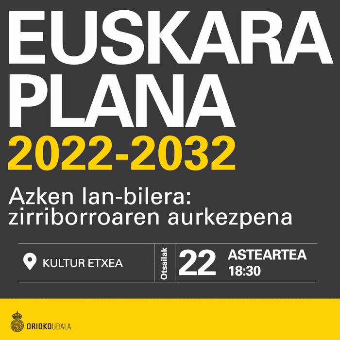 Euskara Planaren inguruko azken lan bilera: zirriborroaren aurkezpena