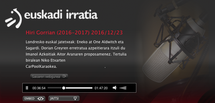 HARA! Imanol Azkoitia, Aitor Arana eta Eneritz Albizu Euskadi Irratiko 'Hiri Gorrian' saioan izan dira