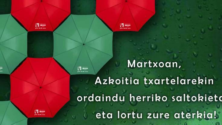 Herrixeneko aterkia opari, Azkoitia txartelarekin ordainduta