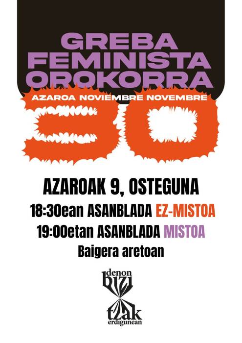 Greba feminista antolatzeko batzarrak