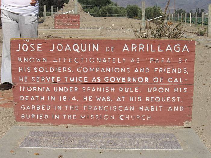 José Joaquín Arrillaga, aiar bat Kaliforniako gobernadore