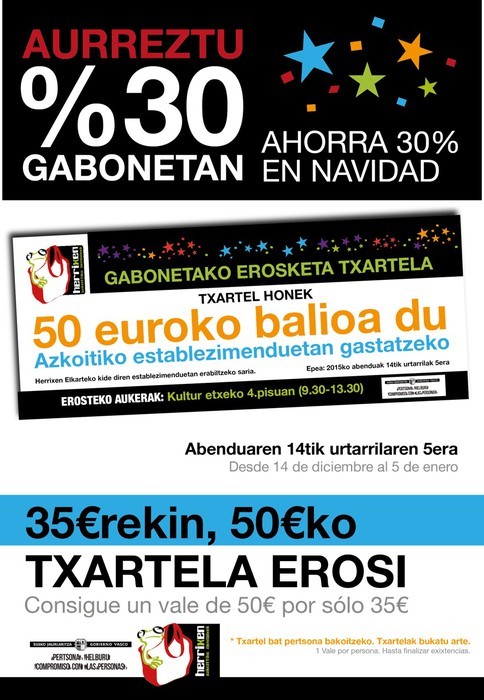 Datorren astelehenetik aurrera, 50€ko baleak 35€tan!