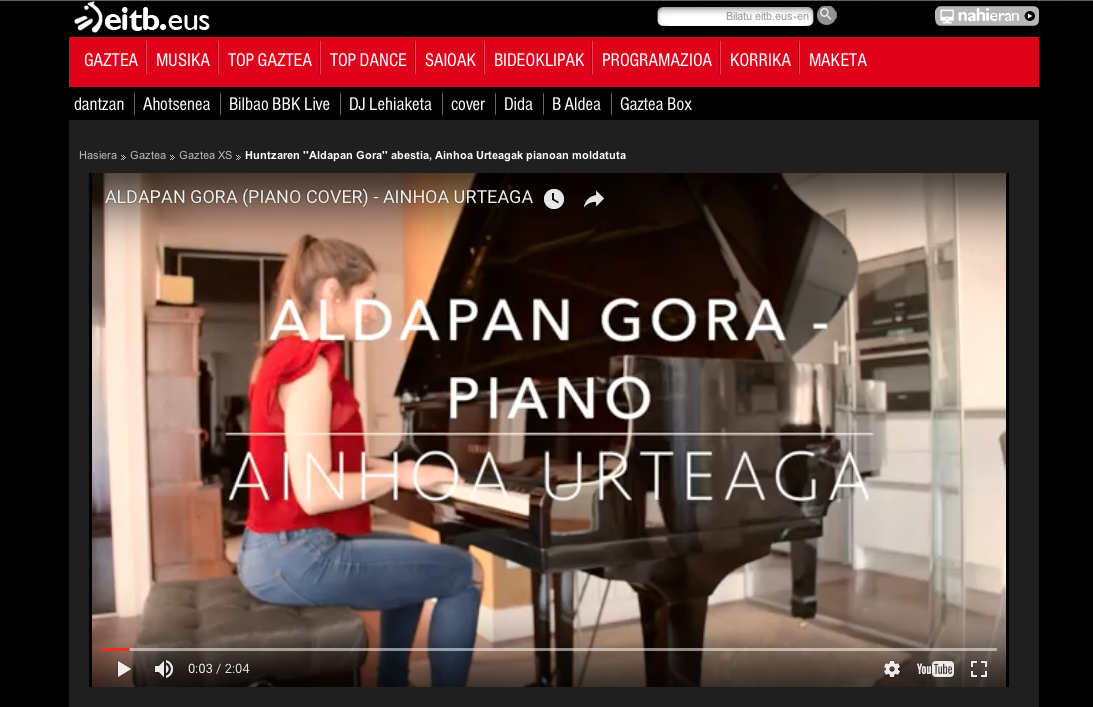HARA! Ainhoa Urteaga zumaiar piano-jotzailea elkarrizketatu dute Gaztea irratian