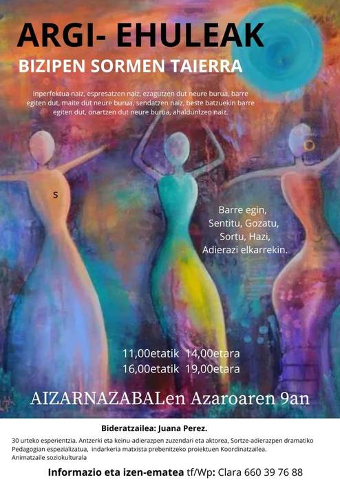 Tailerra: 'Argi-Ehuleak' bizipen sormen tailerra