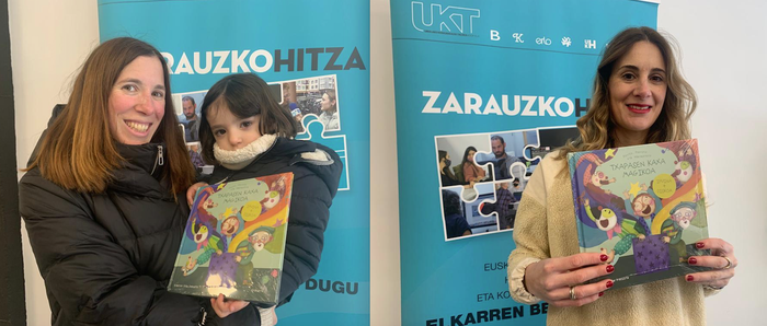 Zarauzko Hitza Gukak zozkatu ditu 'Txapasen kaxa magikoa' liburu-diskoaren hiru ale
