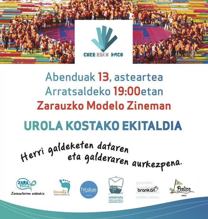 Asteartean egingo dute Urola Kostako herri galdeketen aurkezpena, Zarautzen