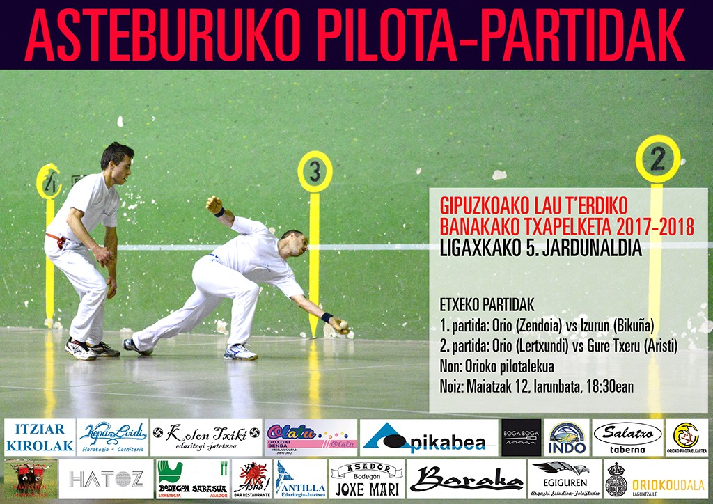 Pilota-partidak asteburuan