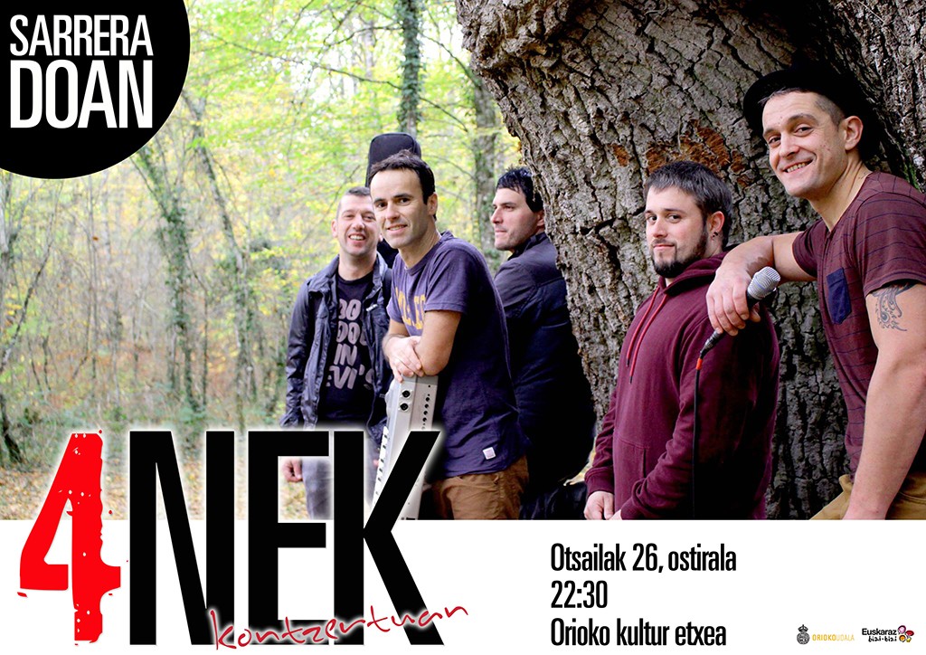 Kartelak: 4nek taldearen kontzertua