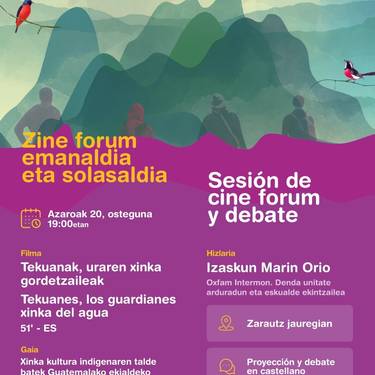 Ikus-entzunezkoa: 'Tekuanak, uraren xinka gordetzaileak' zineforuma eta solasaldia