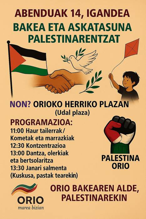 Jaialdia: Palestinari bakea eta askatasuna adierazteko egitasmoa